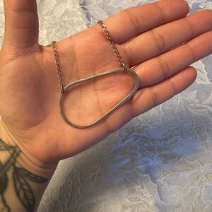 Sterling Silver Oval Pendant Necklace